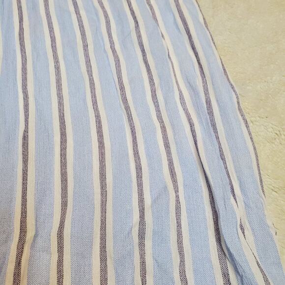 NWT Needlework Blue White Striped Sleeveless Halter Cottage Wide Leg Romper L - Picture 3 of 12